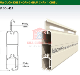 Cửa Cuốn Nan Nhôm BooDoor 429 – Khe Thoáng Giảm Chấn 1 Chiều