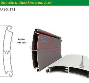 Cửa Cuốn Nan Nhôm BooDoor 745 – Nan Cong 2 Lớp