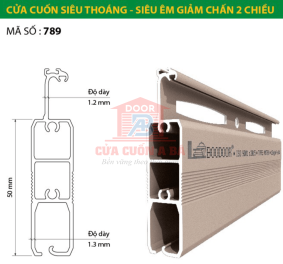 Cửa Cuốn Nan Nhôm BooDoor 789 – Khe Thoáng Siêu Giảm Chấn 2 Chiều